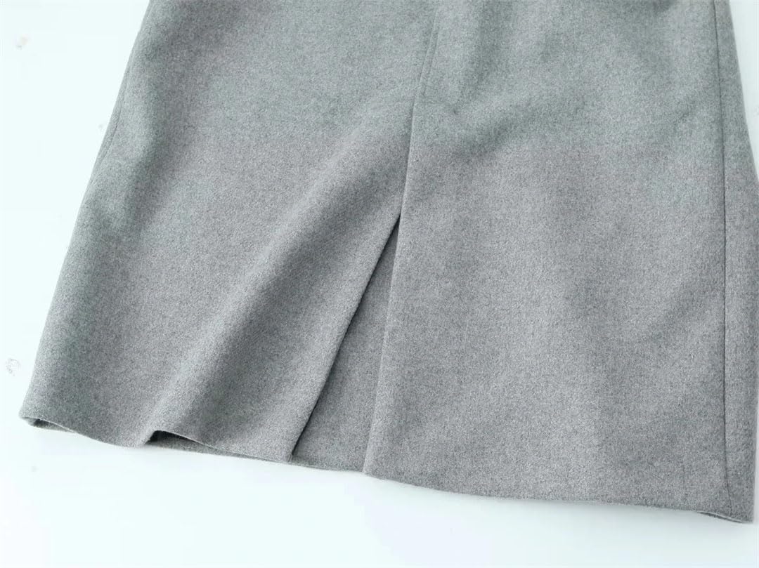 Abrigos largos con cinturón para mujer, abrigos de lana sintética y chaquetas de invierno de mezcla de manga larga elegantes para mujer