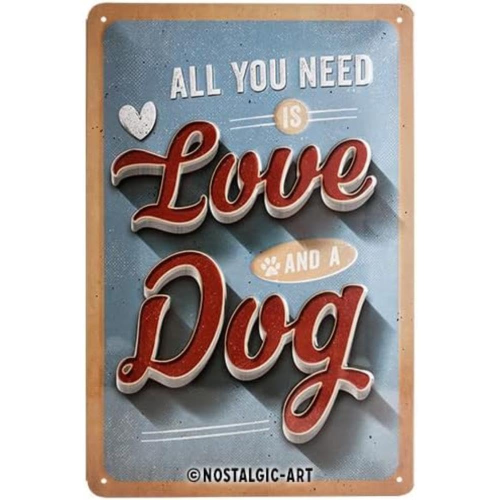 Nostalgic-Art Blechschild ‚Dogaholic‘ – Retro Wanddekoration Für Hunde-Fans, 15x20 Cm, Made In Germany
