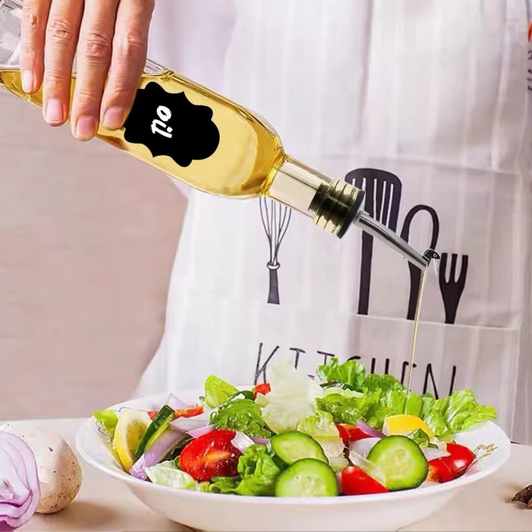 Salzesfalls Butelka z dozownikiem oliwy z oliwek o pojemności 480 ml, dozownik oleju do kuchni, dozownik oleju kuchennego, butelka na ocet z nalewaczami