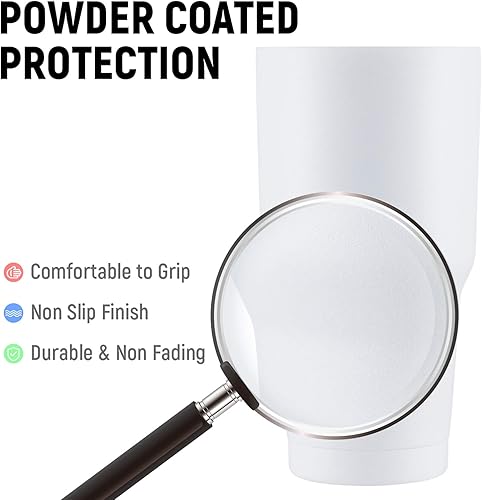 Miniatura 4 de Comooo - Taza de viaje de doble pared aislada al vacío, de 887 ml (30 onzas), vaso de acero inoxidable con tapa para bebidas frías y calientes.