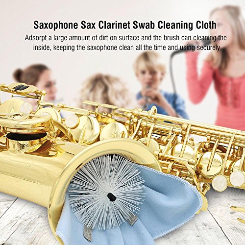 Drfeify Saxophone Cleaning Kit, Sax Clarinet Swab Tool with Microfiber Cloth & Nylon Brush - Image 4