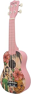 Tempaky IRIN 21 polegadas acústica soprano ukulele ukelele uke basswood material com belos padrões de estilo havaiano rosa