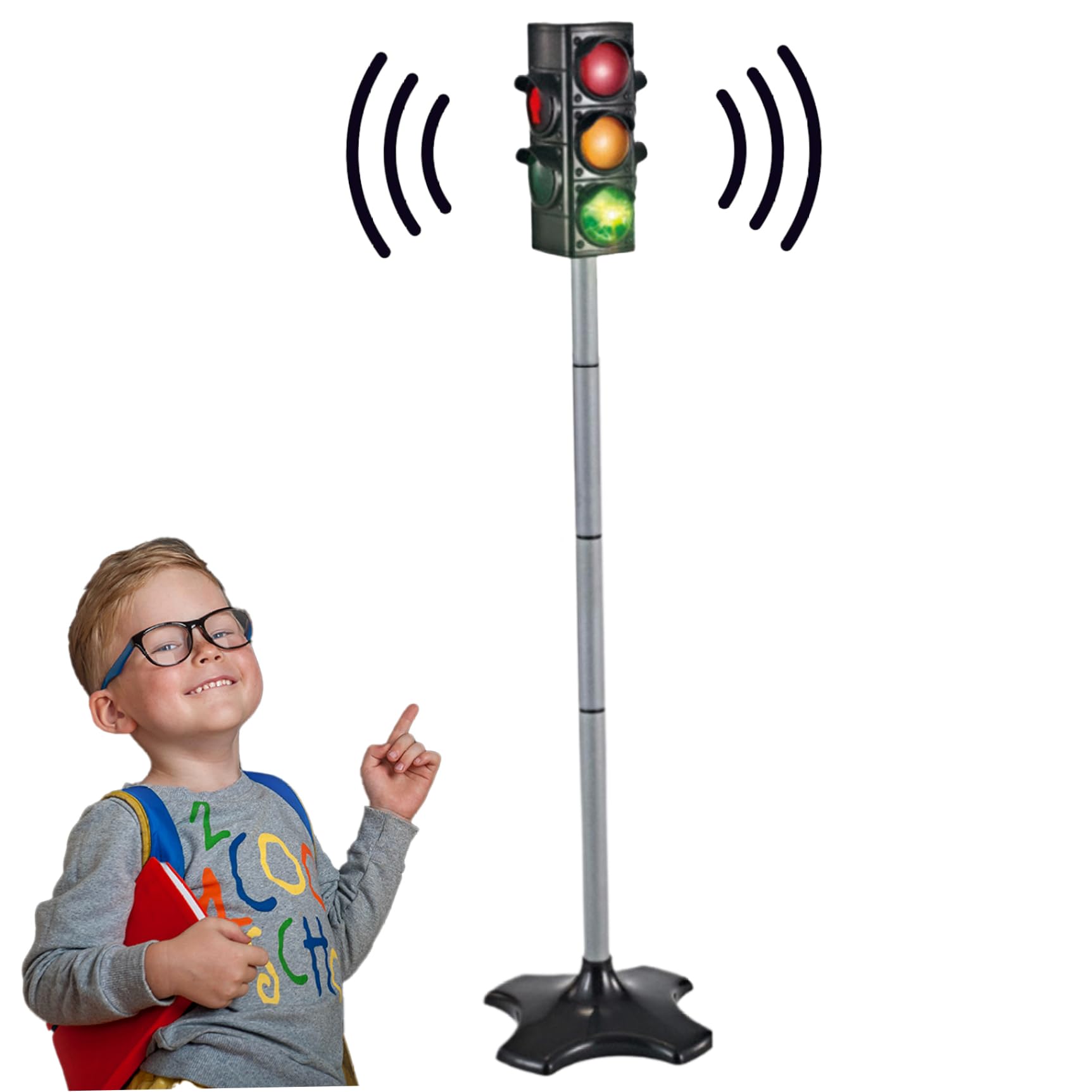 Jouet de feu de Circulation : 49 Pouces avec Son et lumière, Modes manuels/automatiques, sécurité réaliste, alimenté par Batterie, éducatif pour Les Enfants