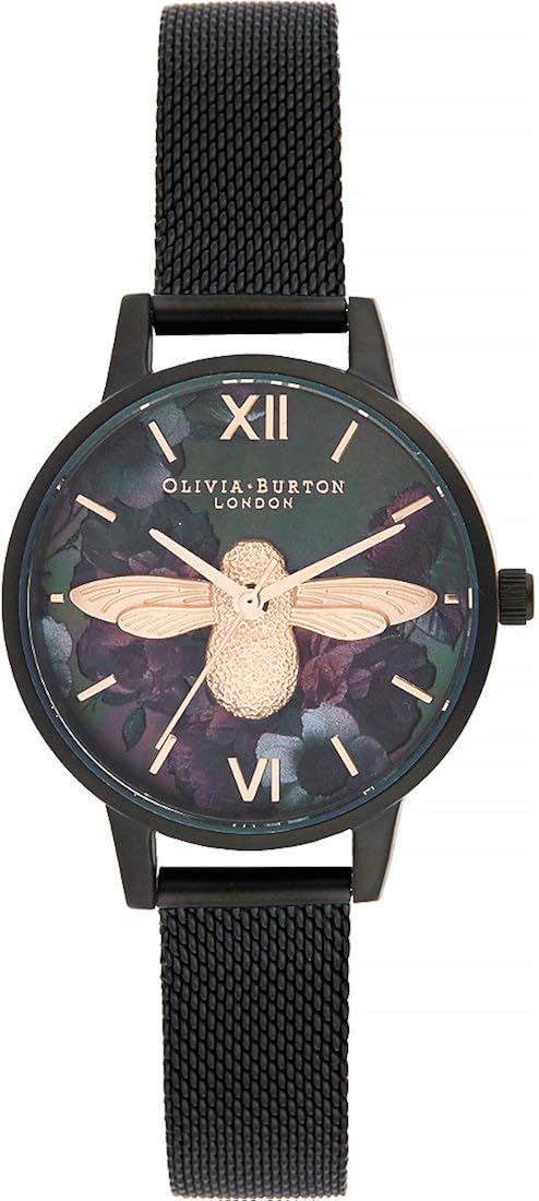 Olivia Burton - Orologio da polso analogico al quarzo, taglia unica, colore: Nero, Bracciale Olivia Burton - Orologio da polso analogico al quarzo, taglia unica, colore: Nero, Bracciale