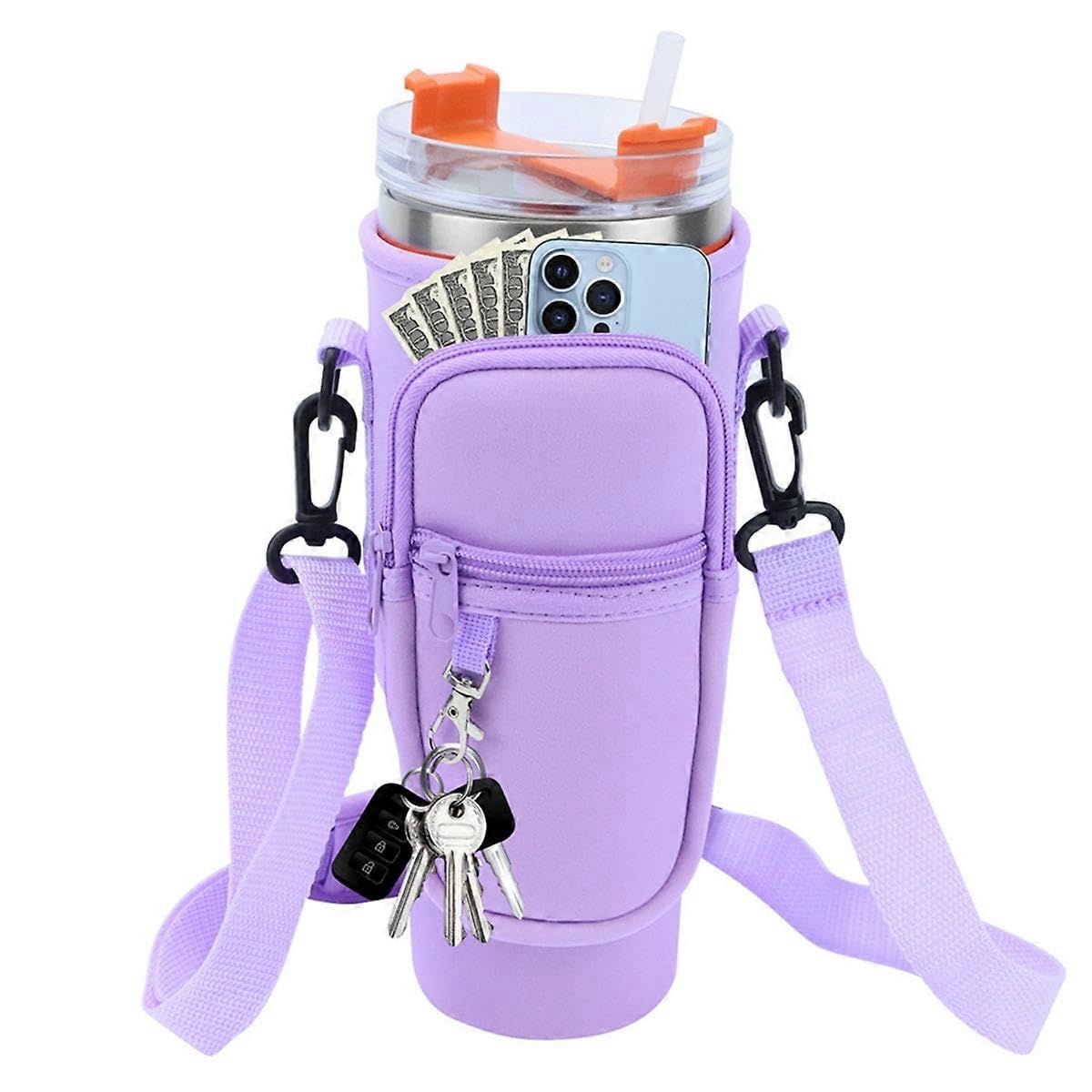 JOYHAPPST 40oz Ice Cup Holder Thermal Bottle Holder Cup Bag Water Bottle Bag Customized Cup Holder Crossbody Cup Bag