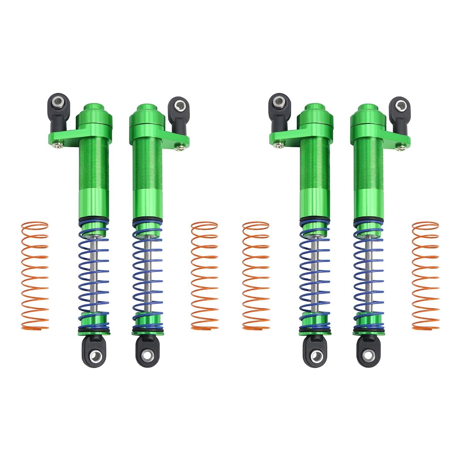 1/10 metalowe regulowane amortyzatory amortyzator olejowy 80-100mm dla gąsienica RC oś samochodu SCX10 90046 Capra TRX4 Redcat Gen8 aktualizacja(Green 4Pcs)