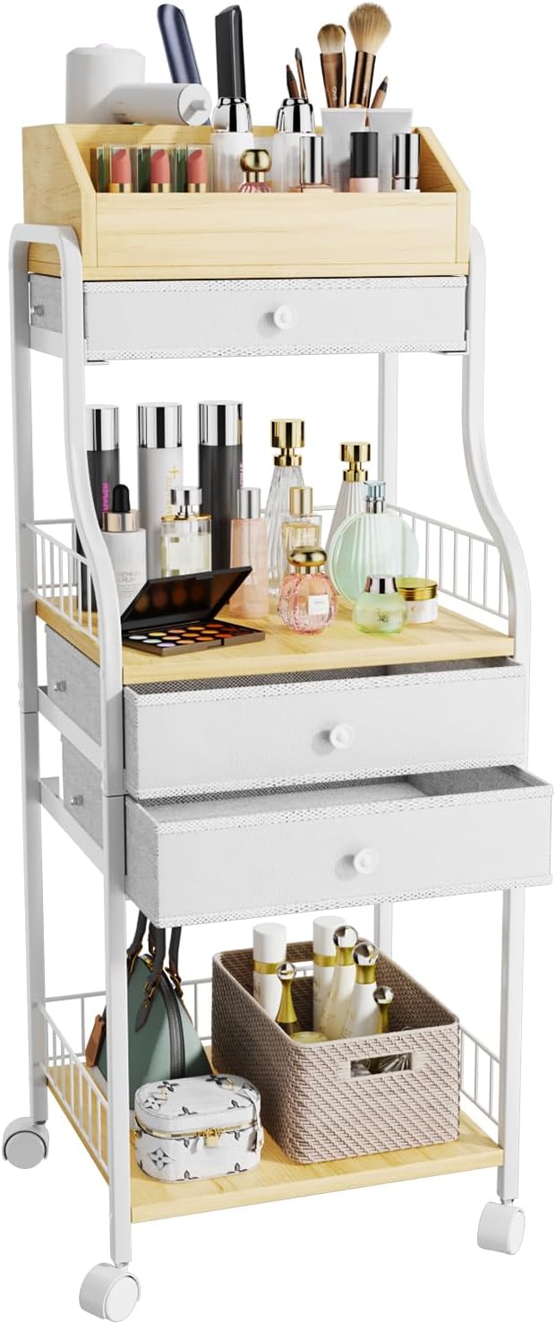 HapiRm Floor Makeup Organizer Storage – Vanity Skincare Make Up Organizers and Storage with Drawers, Cosmetics Display Cases Holder for Skin Care Nail Polish Perfume Makeup Brush HapiRm Floor Makeup Organizer Storage – Vanity Skincare Make Up Organizers and Storage with Drawers, Cosmetics Display Cases Holder for Skin Care Nail Polish Perfume Makeup Brush