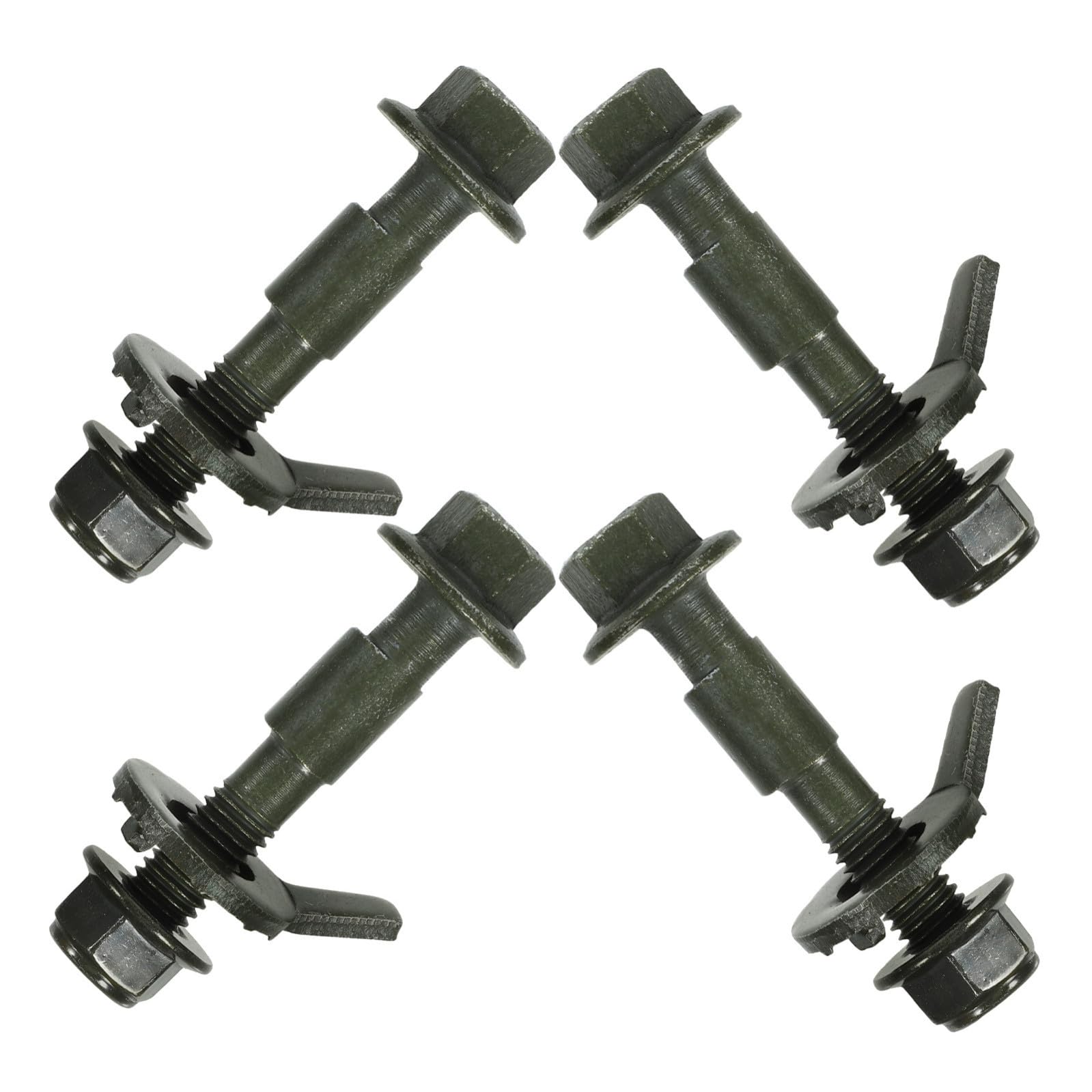 SHINEOFI 4 Pezzi Kit Bulloni di Campanatura 10.9 Acciaio Allineamento Ruote 12mm Neri