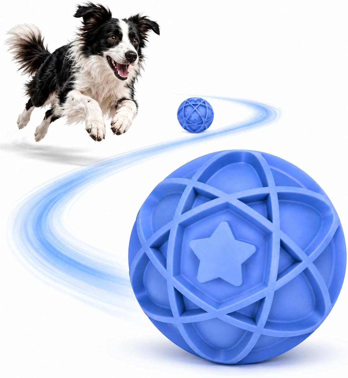 2026 Upgraded Smart Interactive Dog Ball Toy [Tire-Grade Rubber& Automatic Jumping] Ball with Colorful LED Lights, Rechargeable Dog Toys for Exercise and Boredom Relief, Medium Large Dogs