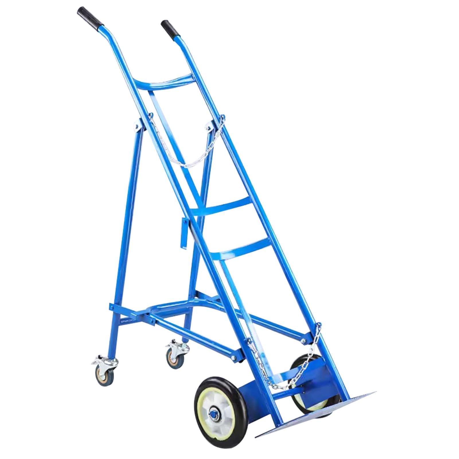 Carrello portatile per bombola di ossigeno con ruote, supporto per serbatoio del gas, robusto ripiano portaoggetti, design non retrattile per uso domestico e medico
