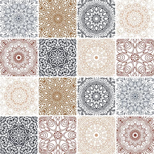 CHGCRAFT Fliesenaufkleber Rosa Blumen – 12 Stück, 20x20 Cm, Wasserdicht, Selbstklebend, Für Küche, Bad, Wanddekoration