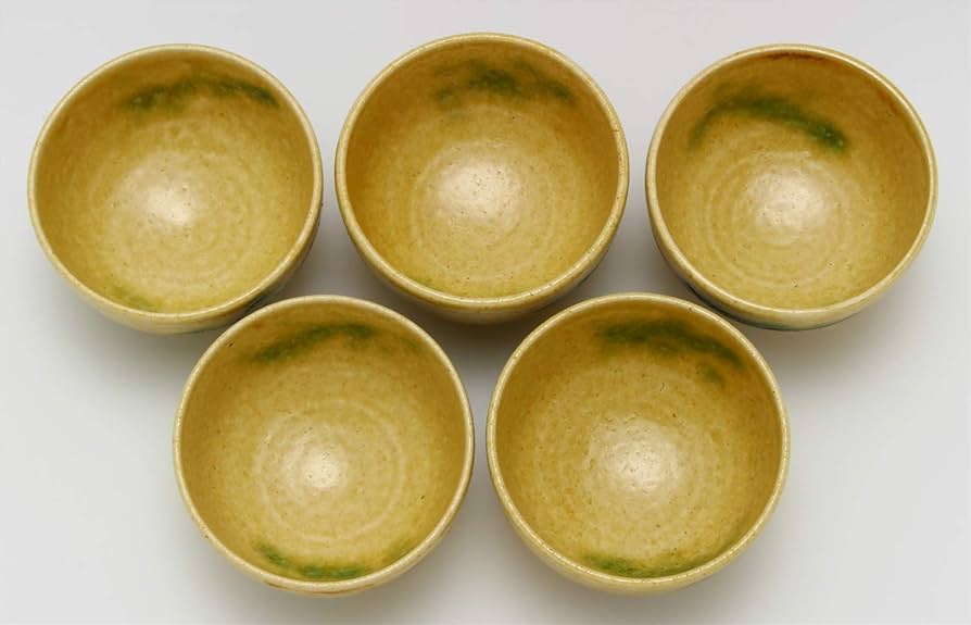 Amazon.co.jp: 瀬戸焼 「 加藤唐三郎 」 汲出し 5個組セット 黄