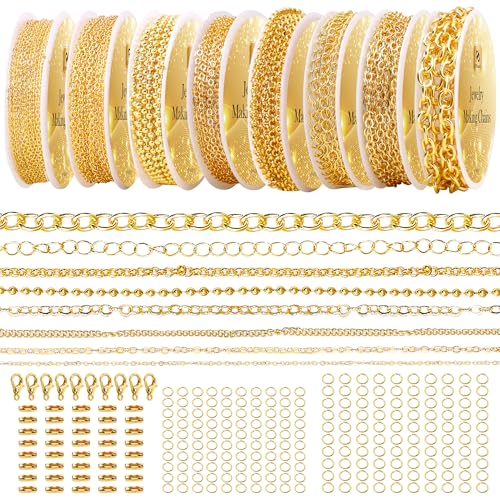 Kit de cadenas de oro para joyería con 62.3 pies - 50% de descuento