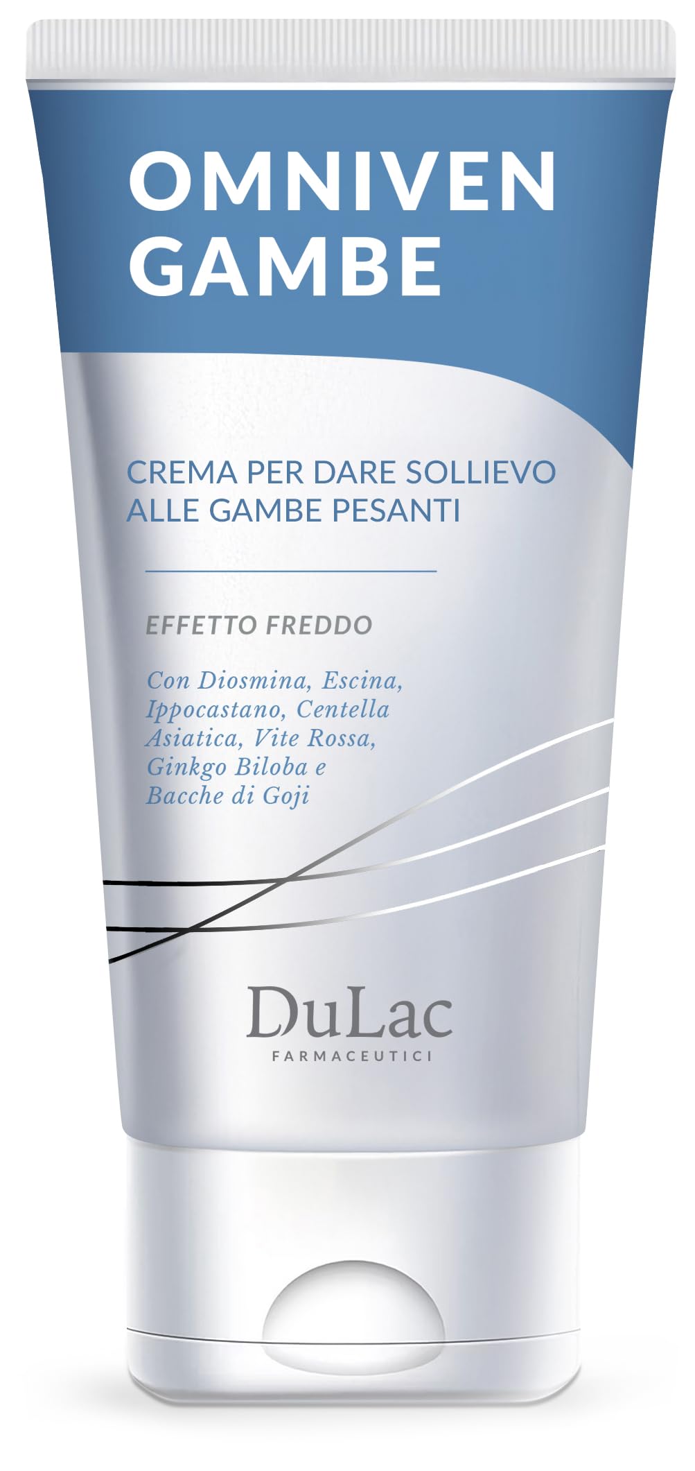 Dulac - Omniven Crema per Gambe Pesanti e Affaticate, Effetto Freddo, 150 ml, Stimola il Microcircolo e Favorisce al Circolazione Gambe, con Diosmina, Rusco, Vite Rossa, Made in Italy