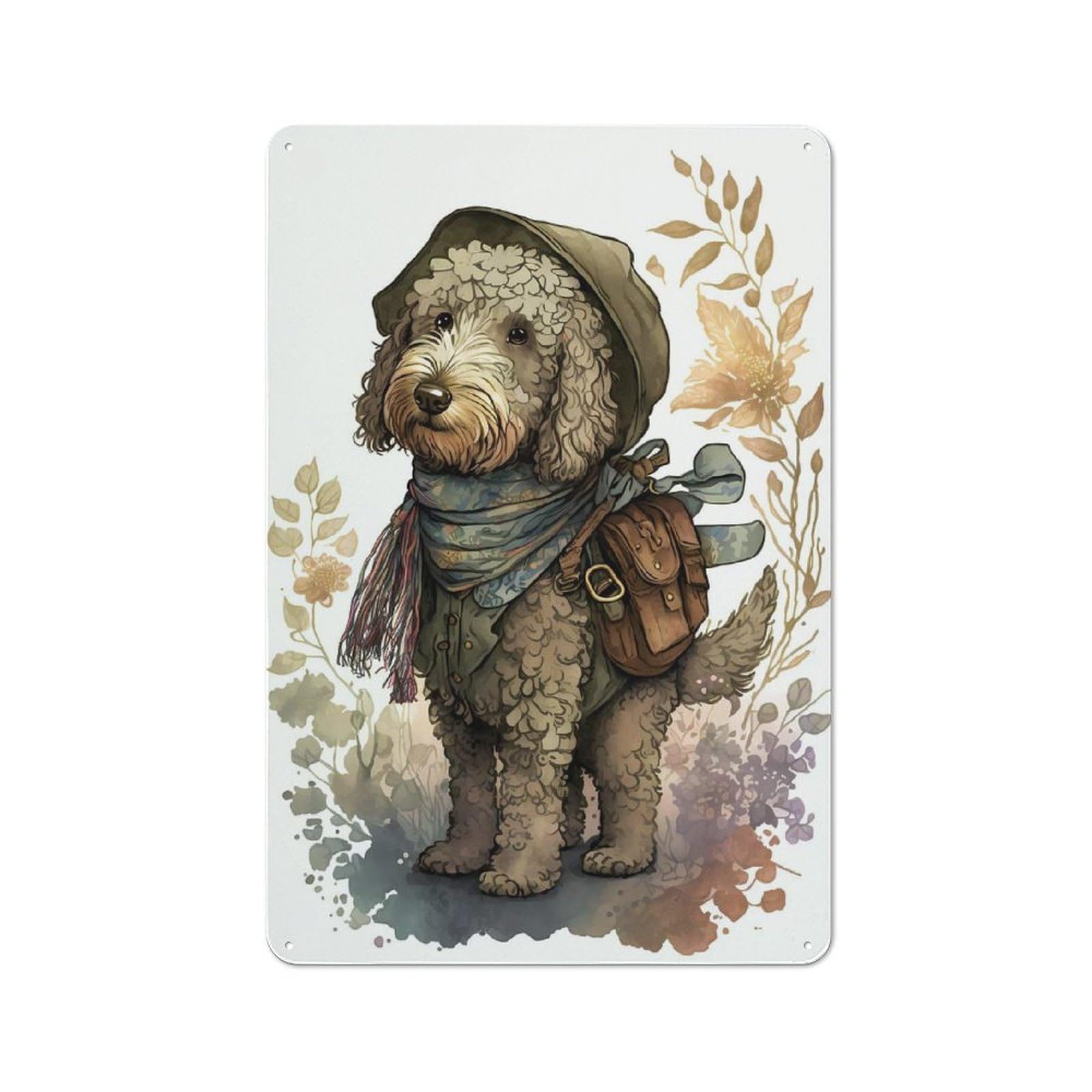 Junmoney Adorable Labradoodle Dog Rustic Metal Sign 30X20cm For Kitchen Or Home Bar, Gift For Kitchen Decor Lovers During The Christmas Season