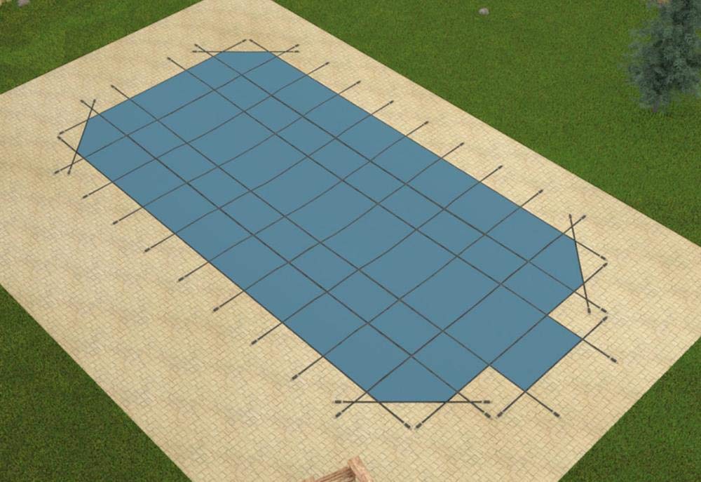 GLI 16'6"x32'6" ProMesh Grecian Swimming Pool Winter Safety Cover w/4x8 Step