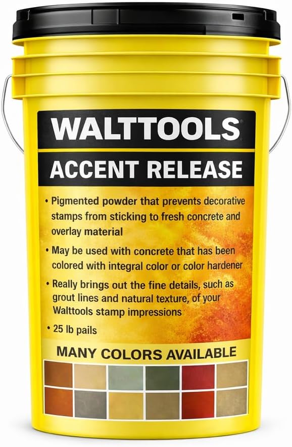 Colored Accent Release Powder Pigmented Non-Stick Agent for Stamping Concrete - Brings Out Texture, Details, Grout Lines, Impressions (Medium Brown) (17 Colors)