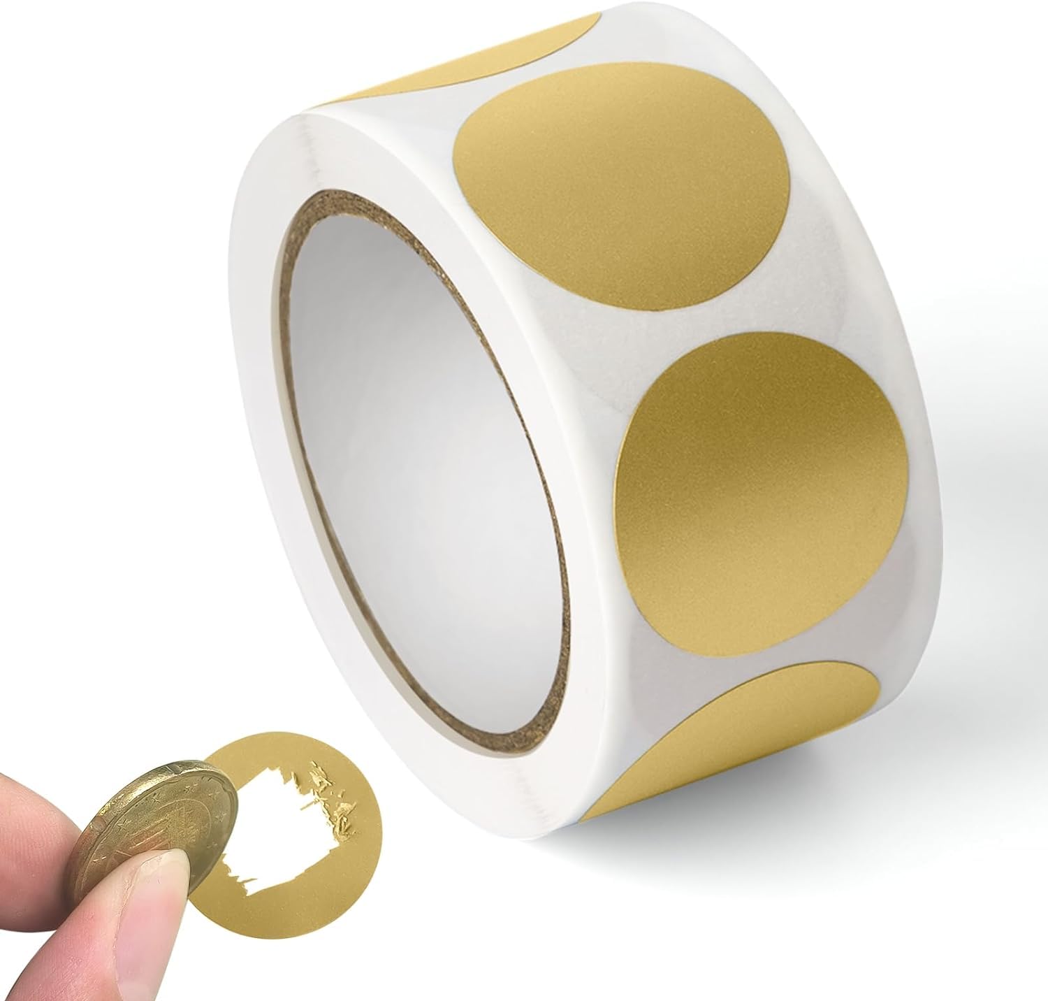 300 Pcs Gold Scratch Off Stickers Round Scratch Off Labels, 1inch Round Circle Scratch Off Labels, 1 Inch Circle Self Adhesive Scratch Off Cards for DIY Lottery Raffle Tickets