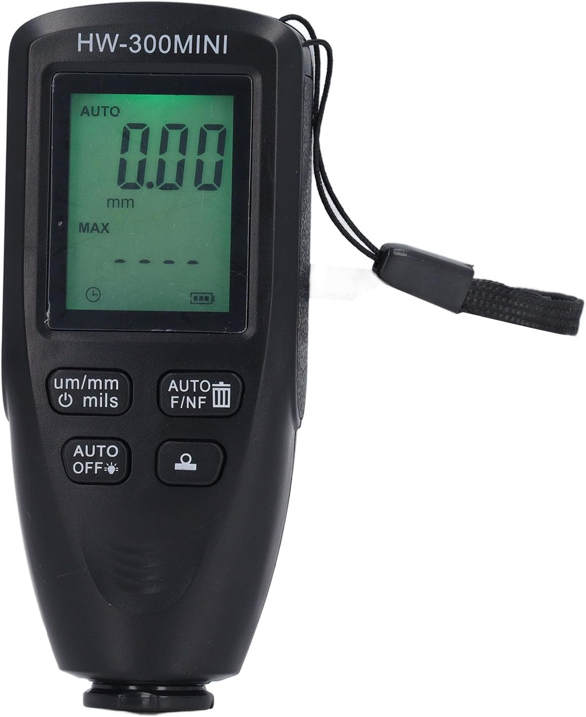 Paint Thickness Gauge, Digital Car Coating Thickness Meter with Backlight LCD Display, Resolution 1UM, 0~2000um Measuring Range, Calibration Function, Auto Power Off (Black)