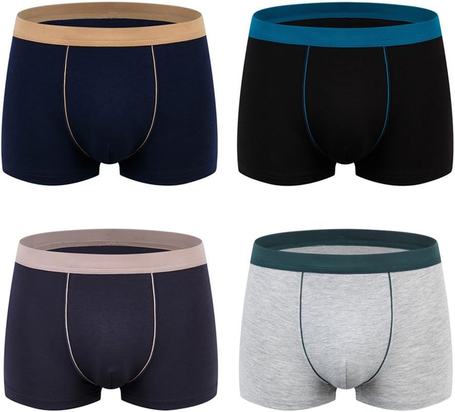 Men's Underwear Boxer Briefs 4-Pack Stretch Cotton Underpants for Men XL