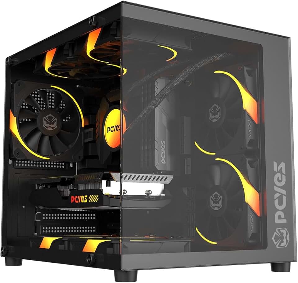 GABINETE GAMER PCYES FORCEFIELD MINI BLACK VULCAN - GFFMNBV