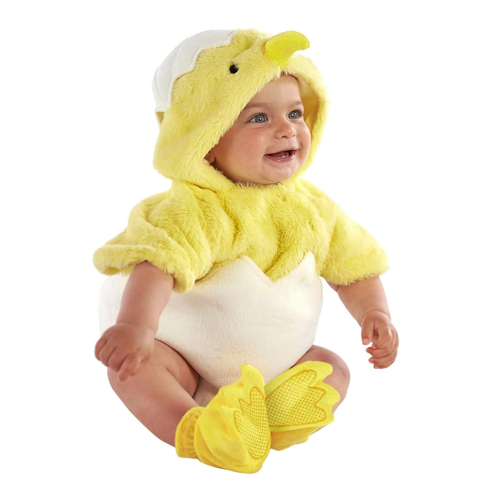 Déguisement Poussin Bébé Pâques - Costume Barboteuse Cozy Avec Chapeau Pour Tout-Petit