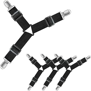 4 Pack Bed Sheet Clips Triangle Bed Sheet Straps Fasteners Set Fitted Bed Sheet Grippers to Keep Your Sheets in Place