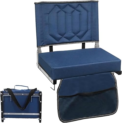 Cómodos asientos de estadio para gradas con soporte trasero y asiento acolchado, correa para el hombro, asa de transporte y bolsillos de