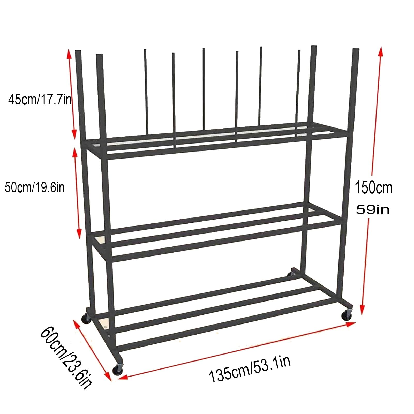 Mobiles Kartonregal mit 3 Ebenen, robuster Organizer für Versandkartons, Versandverpackungen und Karton, platzsparendes Design, hohe Tragfähigkeit, perfekt für Zuhause und Büro