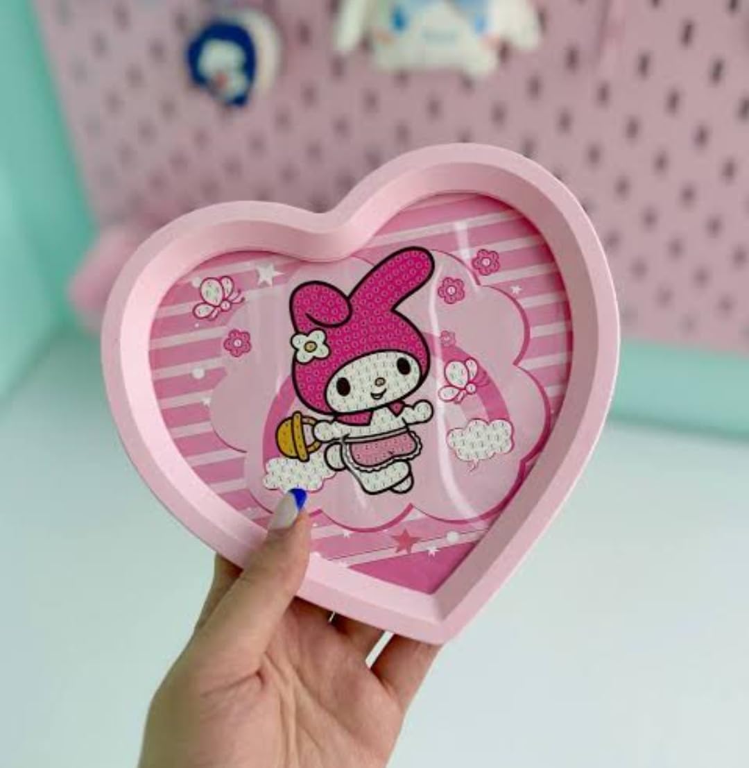RCMB Creations DIY Diamond Painting Kit for Kids, Heart Shape Art Craft Set with Diamond Dots, Stylus & Tray, Cute Cartoon Character, Creative DIY Mosaic Decoration & Gift for Girls (Pack of 1)-image-37