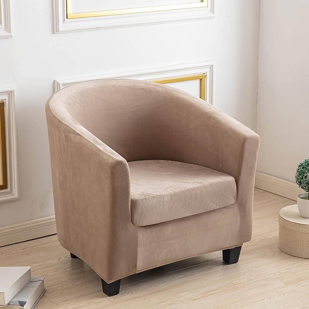 Copripoltrona a vasca Chesterfield 2 pezzi Copripoltrona Club Chair Copripoltrona elasticizzata Copripoltrona a vasca 1 posto Tullsta(Brown)