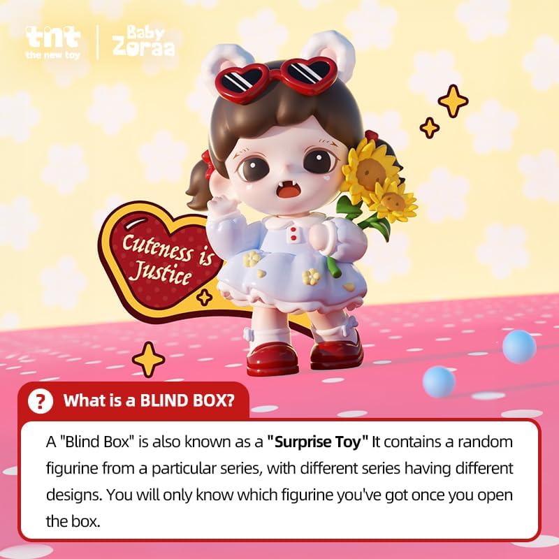 Zoraa Cuteness is Justice Series Collectible Blind Box Figurines, 10 Designs Plus Secret Character, Random Surprise Toy Box Birthday Gifts for Women Men (Single Box 1 PCS)