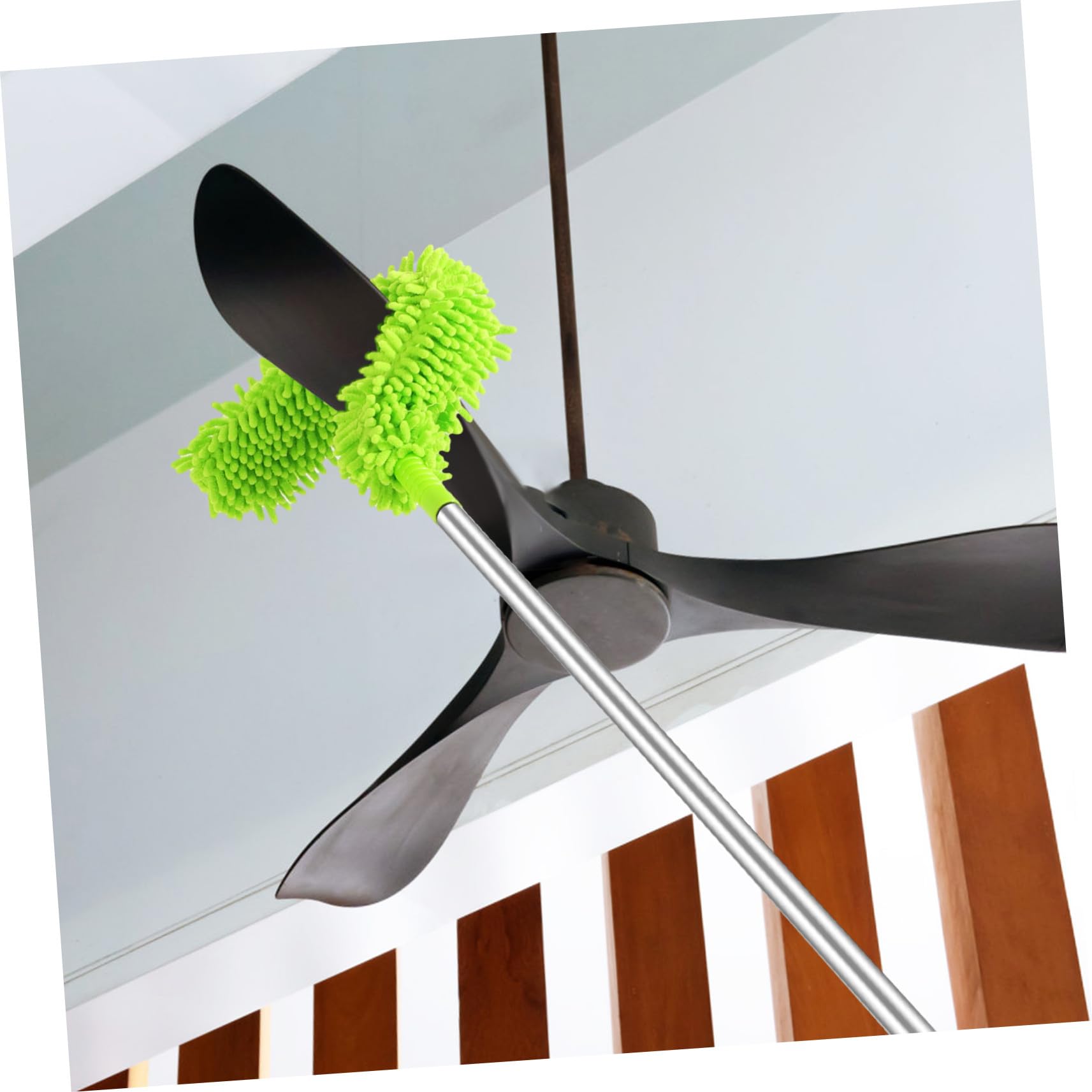 Genérico Plumero para Limpieza de Polvo Extensible para Ventilador de Techo y Cabeza Flexible Mango Largo de Aluminio en Muebles y Techos Altos