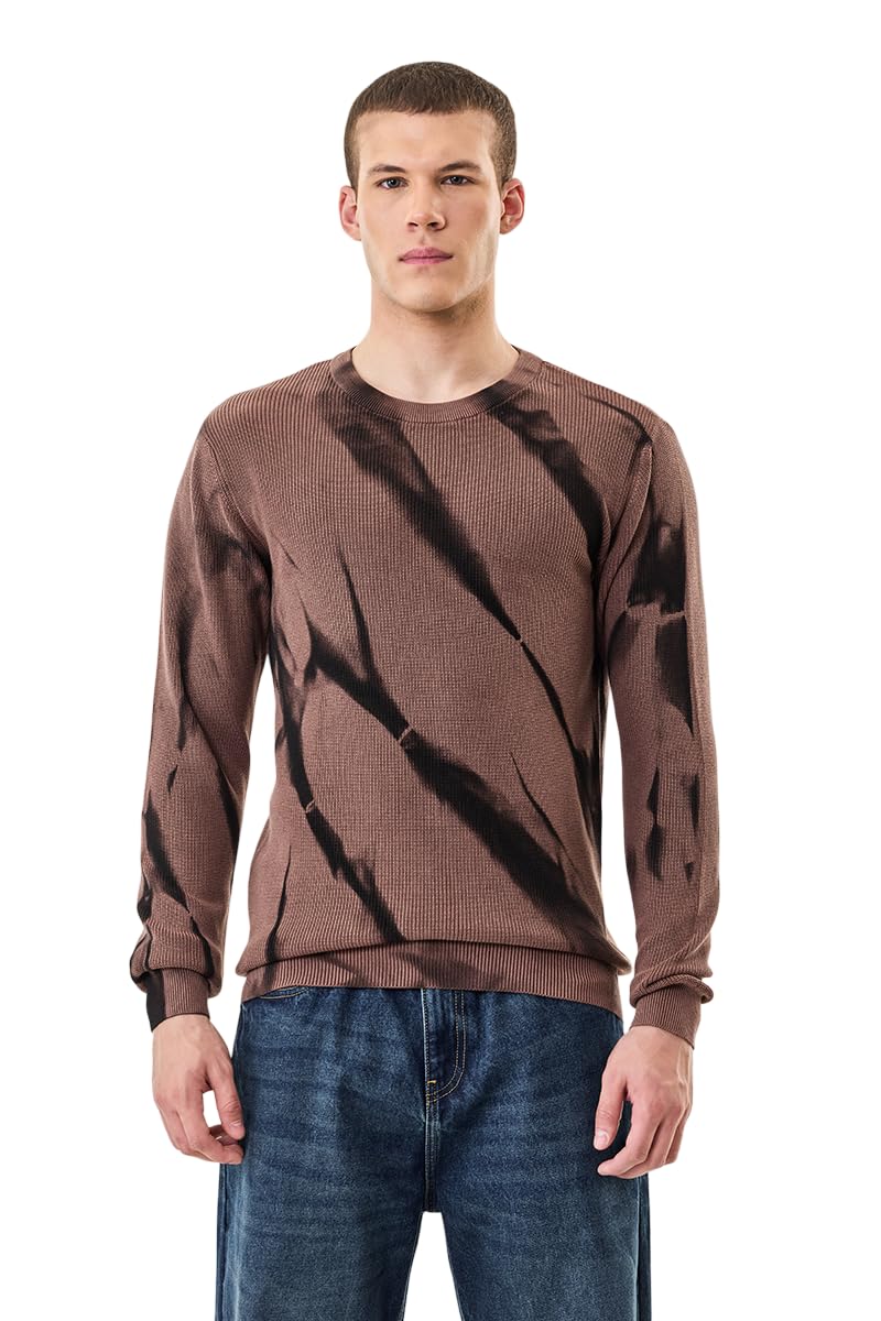 snitch Men's Tie-Dye Sweater | Crew Neck & Full Sleeve Design | 100% Cotton Fabric with Ribbed Texture | Casual Wear for Everyday Comfort-picture-45