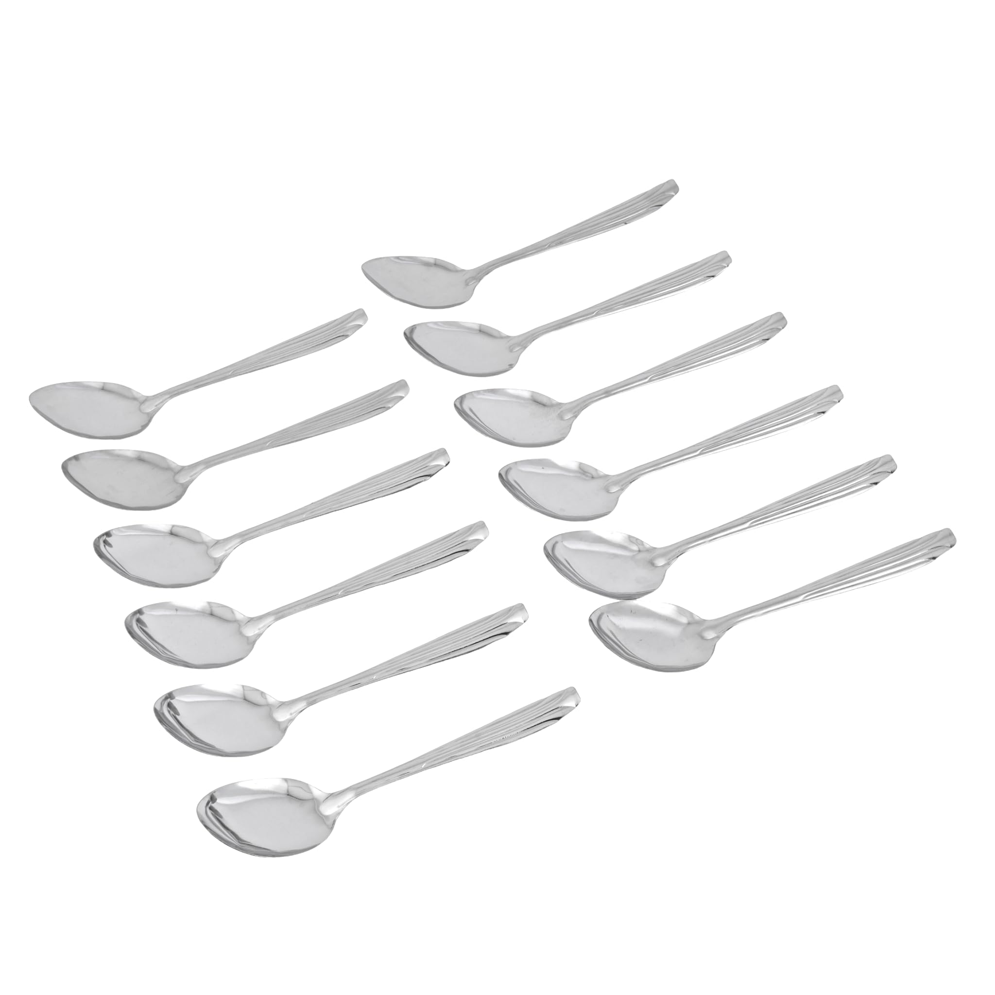 Delcasa DC3146 Stainless Steel Table Spoon 12-Pieces, Silver