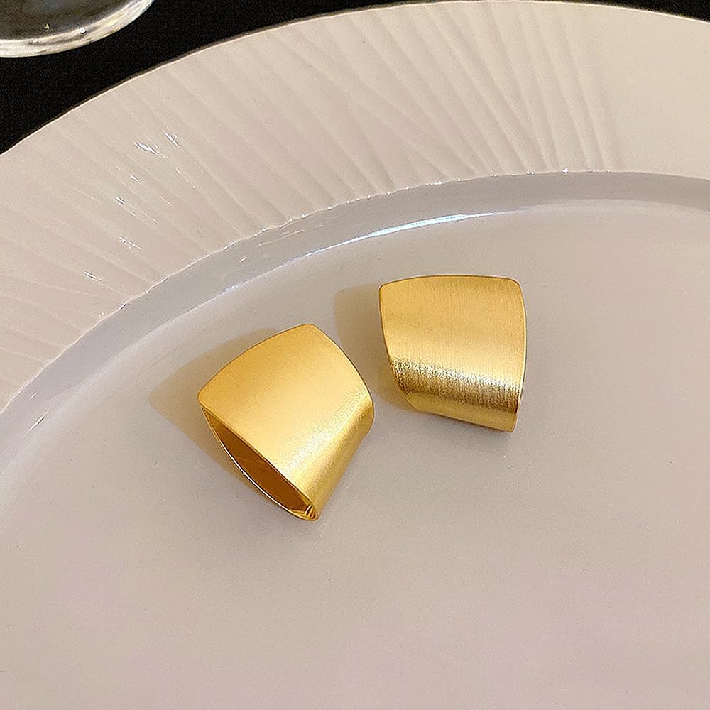 Chunky Geometric Statement Earrings for Women,14K Gold Abstract Hollow Square Shape Drop Earrings Party Prom Thick Jewelry Accessories Gifts - Image 5