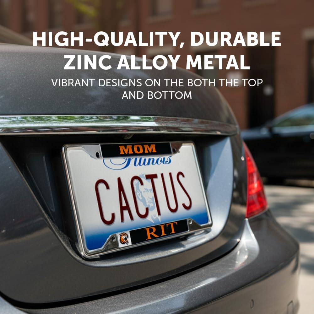 Desert Cactus Rochester Institute of Technology License Plate Frame Metal Car Tag Holder for Front or Back of Car Officially Licensed (Mom)