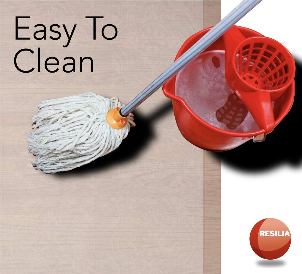 RESILIA Premium Floor Protector for Hardwood Floors – Easy-to-Clean, Heavy Duty Plastic Vinyl, Clear Mediterranean, 27 Inches x 25 Feet, for Hallway, Living or Dining Room Use, Made in The USA