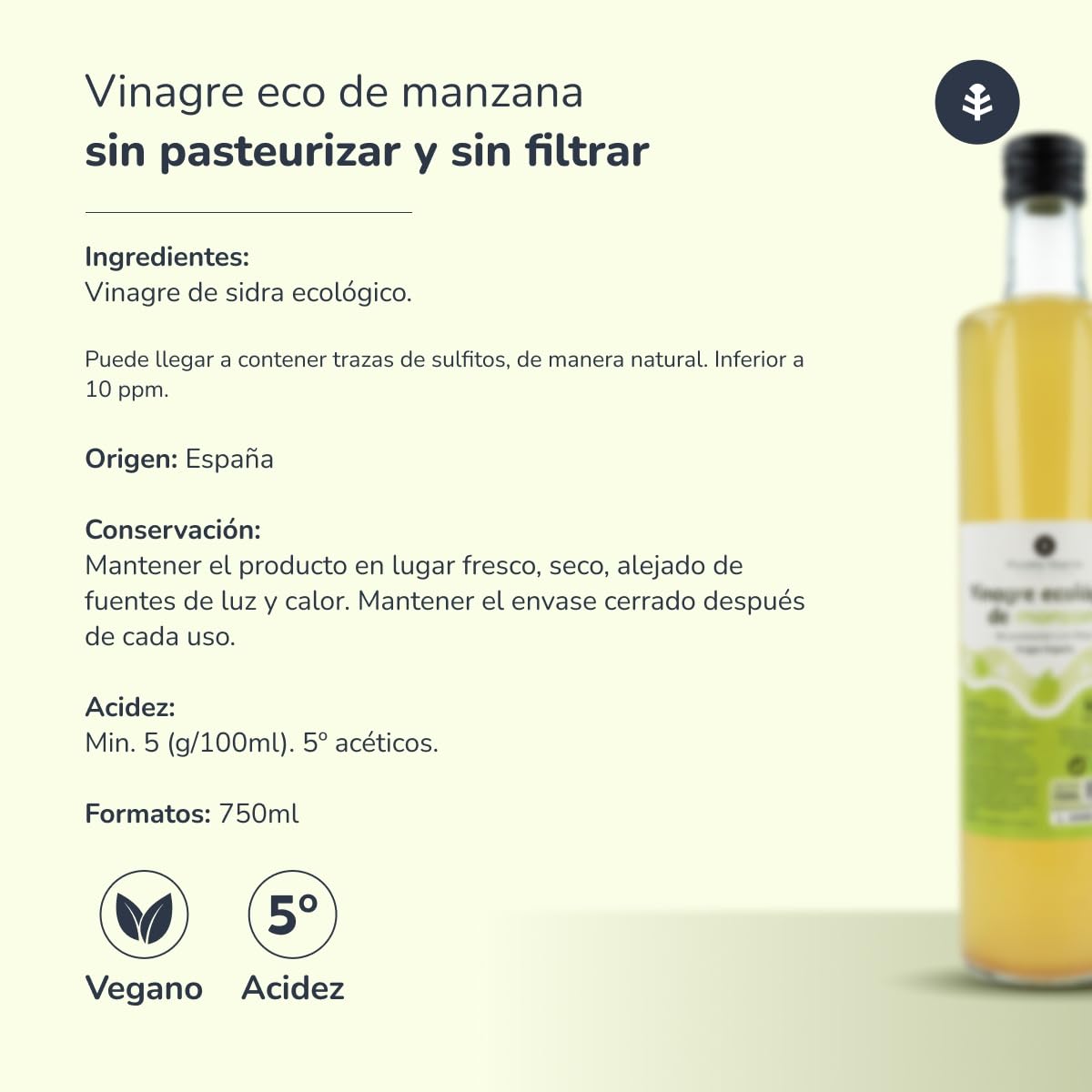 Planète potager | Lot de 3 vinaigre de pomme bio non filtré 750 ml – Vinaigre de pomme 100 % naturel, riche en enzymes et probiotiques pour améliorer la digestion et la santé générale