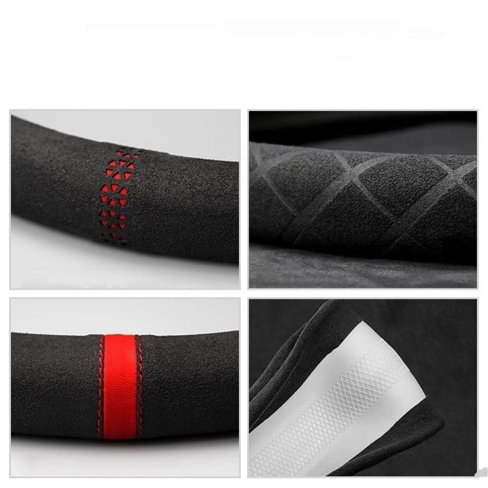Funda de Mango Piel sintética Transpirable, Circular, Antideslizante y con D, Fina Adecuada para Todas Estaciones Fundas para Volante de Auto(NO4)