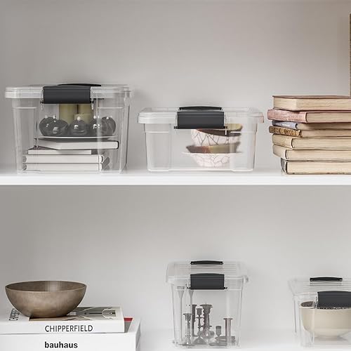 Miniatura 8 de Superio Cajas de almacenamiento transparentes con tapas, contenedores de plástico de 4.5 cuartos de galón para organizar, cajas apilables, sin BPA,