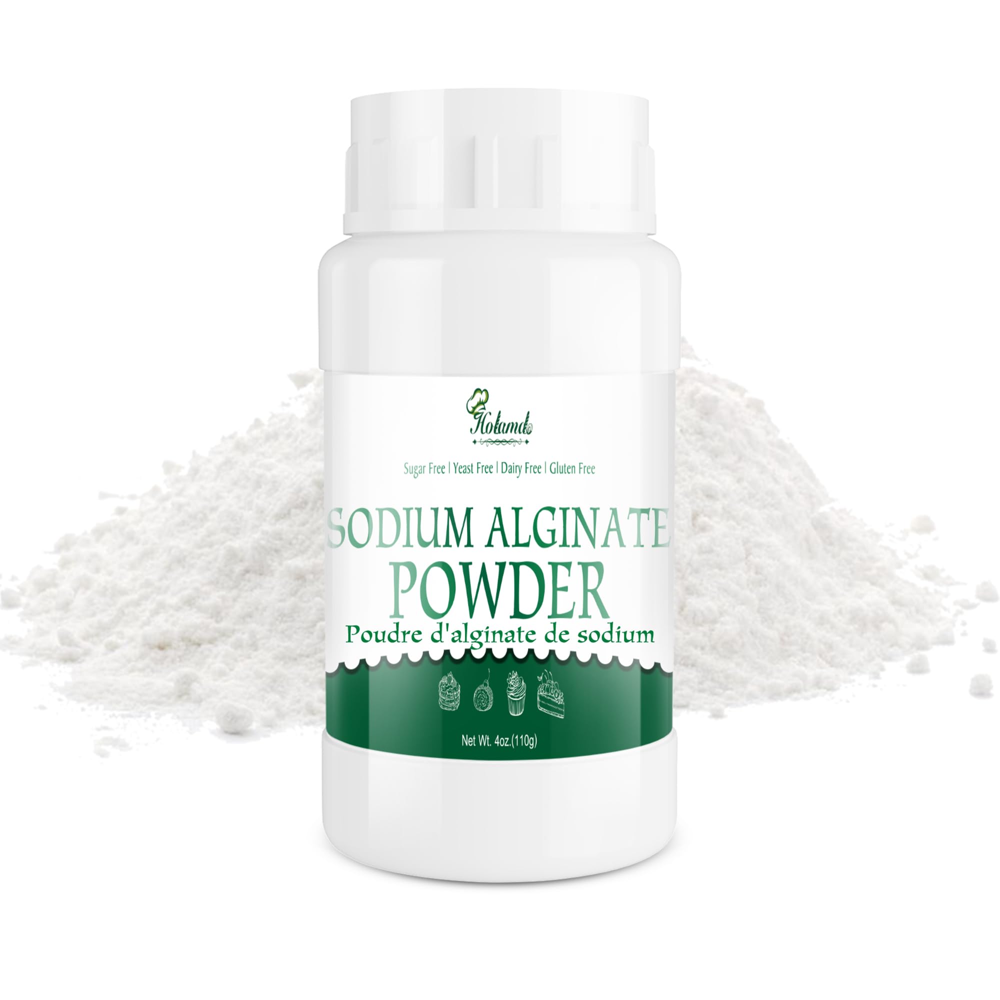 4oz Sodium Alginate Powder, 100% Pure Sodium Alginate for Thickening
