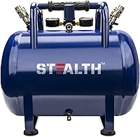 Stealth SAA-110T 10-Gallon 225 PSI Portable Air Tank with 5 Quick Connect Couplers & Rubber Handle - Blue