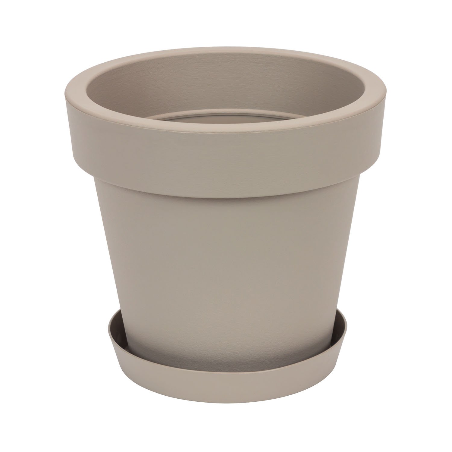 Vaso per piante con sottovaso serie Lofly bordato, altezza 46,5 cm, colore: bianco