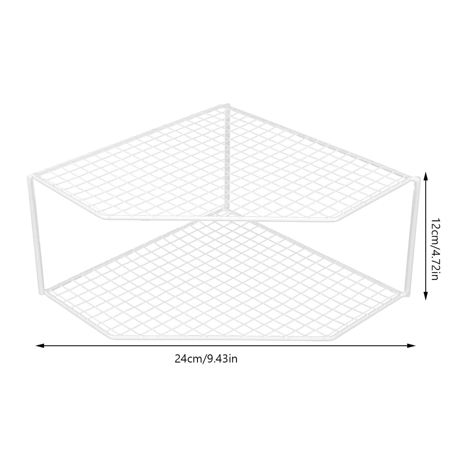 FOMIYES Counter and Cabinet Corner Shelf Organizer 2-Tier Corner Shelf Stand Countertop Shelf Organizers for Plates Dishes Cabinet Pantry Kitchen Organization 12cm