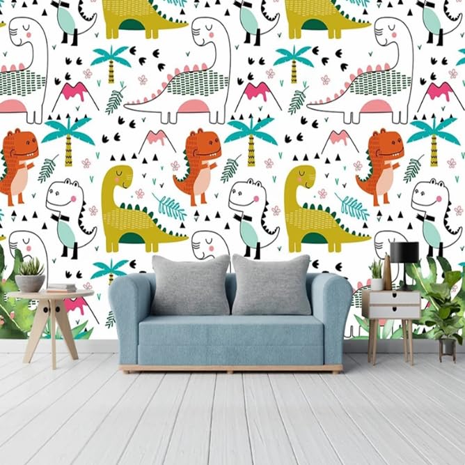 Photo murale dinosaure 3D pour chambre d'enfant : créez un décor nordique unique