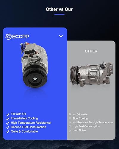 Vista 166 de ECCPP Compresor de A/C con embrague 2014-2018 apto para Ford Focus 2.0L AC Compressor