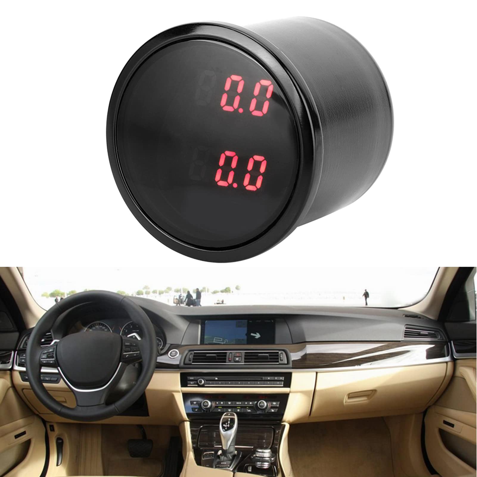 2-calowy Pasek Samochodowy Turbo Boost Wskaźnik LED Czerwony Cyfrowy Wyświetlacz Zestaw Czujników Ciśnienia Powietrza dla Pojazdów z Napięciem Akumulatora 12 V