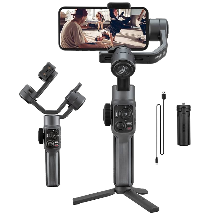 Zhiyun smooth5 スマホ スタビライザー 自撮り棒 Amazon.com: Zhiyun Smooth 5 Smartphone Gimbal Stabilizer for