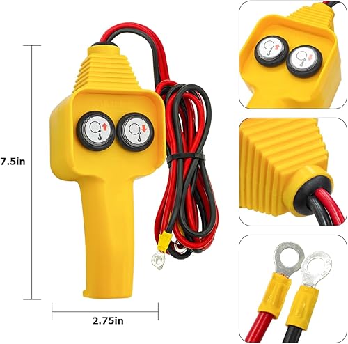 Miniatura 2 de AUCELI Controlador de cabrestante, conjunto de control manual del cabrestante, controlador con cable de cabrestante estilo botón para tirar